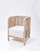 Picture of Outdoor Stacking Chair White Aluminum Frame Rope Back with cushion Seat